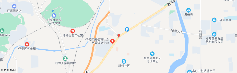 北京雁栖C区路口_公交站地图_北京公交_妙搜公交查询2025