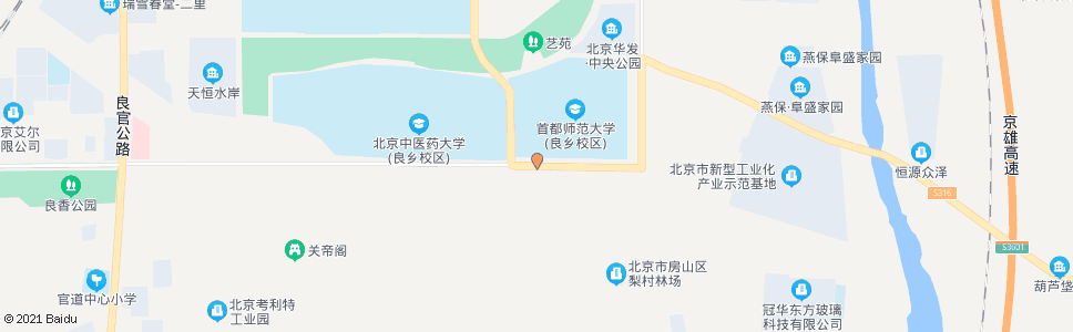 北京首都师范大学(良乡)_公交站地图_北京公交_妙搜公交查询2024