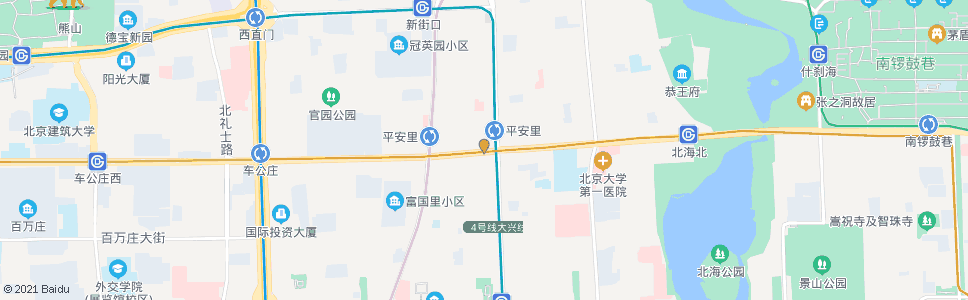 北京平安里路口西_公交站地图_北京公交_妙搜公交查询2024