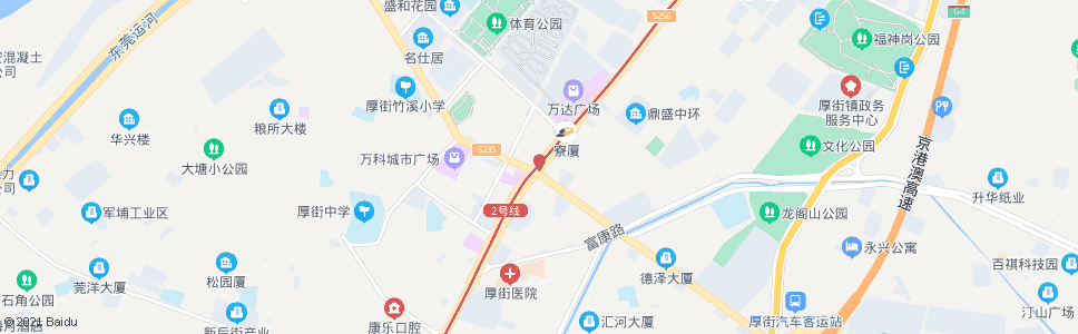 东莞厚街大道路口_公交站地图_东莞公交_妙搜公交查询2024