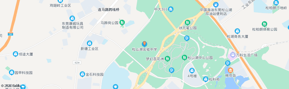 东莞松山湖实验中学_公交站地图_东莞公交_妙搜公交查询2024