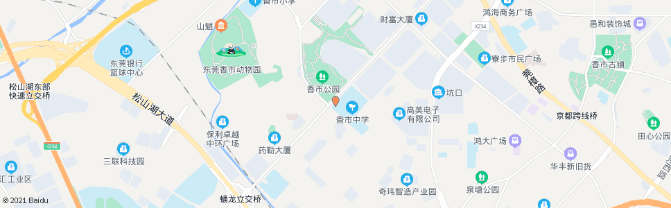 东莞香市中学_公交站地图_东莞公交_妙搜公交查询2024