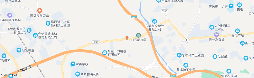 东莞白石岗市场_公交站地图_东莞公交_妙搜公交查询2024