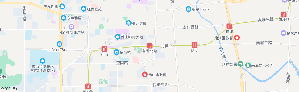 佛山普君北路_公交站地图_佛山公交_妙搜公交查询2025