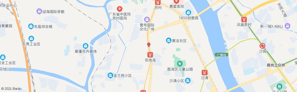 广州花地大道1号站_公交站地图_广州公交_妙搜公交查询2025