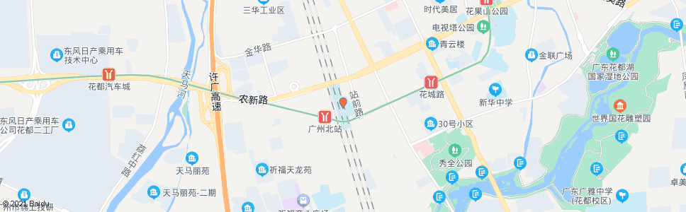 广州长盛路北_公交站地图_广州公交_妙搜公交查询2025