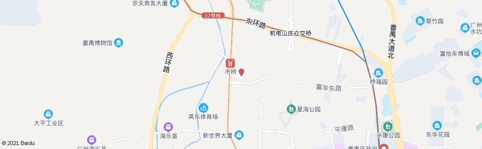 广州百越广场东门(地铁市桥站)_公交站地图_广州公交_妙搜公交查询2025