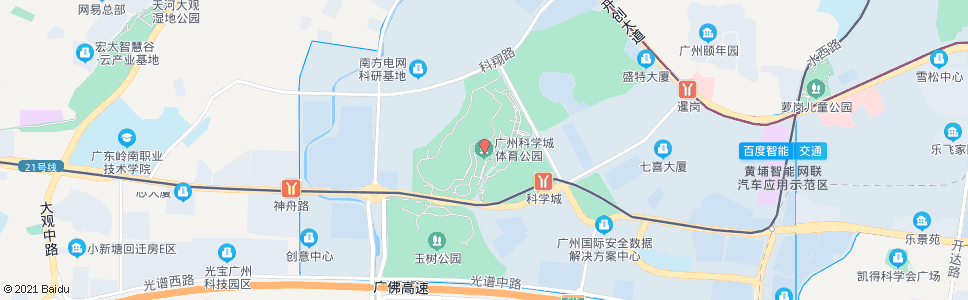 广州开泰大道(科学城体育公园)_公交站地图_广州公交_妙搜公交查询2024