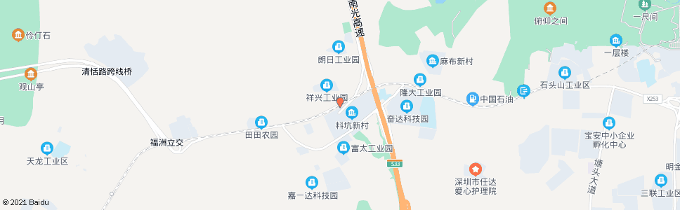 深圳料坑新村_公交站地图_深圳公交_妙搜公交查询2025