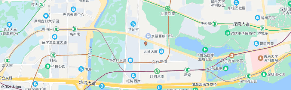 深圳华侨城中学高中部_公交站地图_深圳公交_妙搜公交查询2025