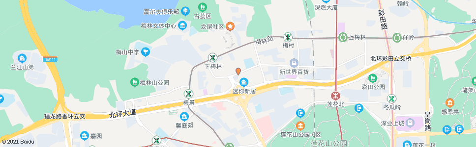 深圳梅林二村南_公交站地图_深圳公交_妙搜公交查询2024