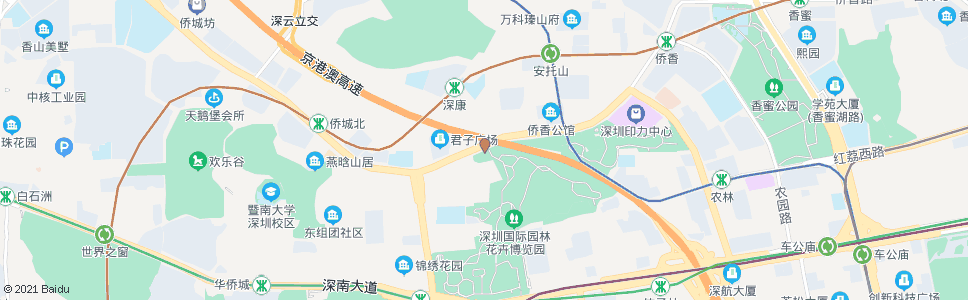 深圳园博园北门_公交站地图_深圳公交_妙搜公交查询2024