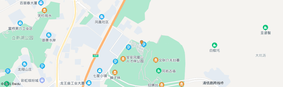 深圳凤凰山脚_公交站地图_深圳公交_妙搜公交查询2024