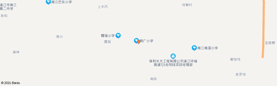 湛江舜广小学_公交站地图_湛江公交_妙搜公交查询2024