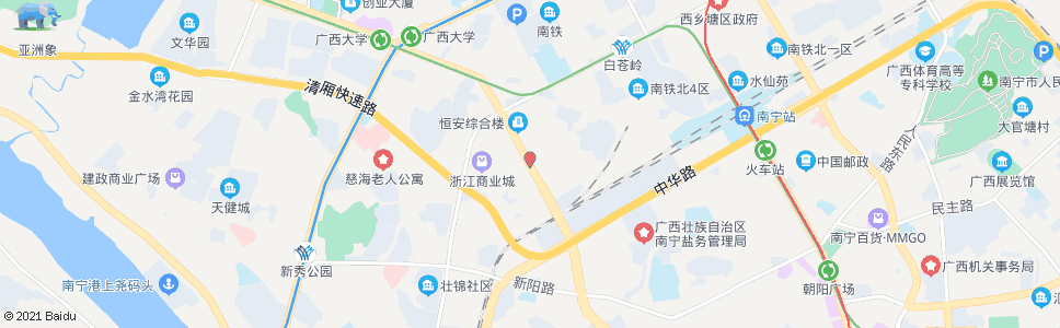 南宁北大路中_公交站地图_南宁公交_妙搜公交查询2025