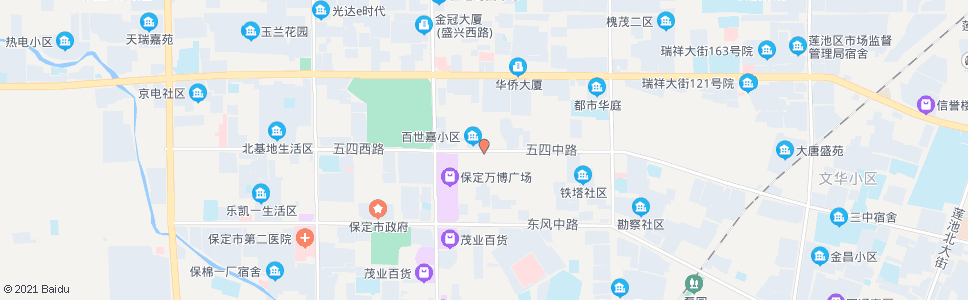 保定向阳大街路口(五四路)_公交站地图_保定公交_妙搜公交查询2025