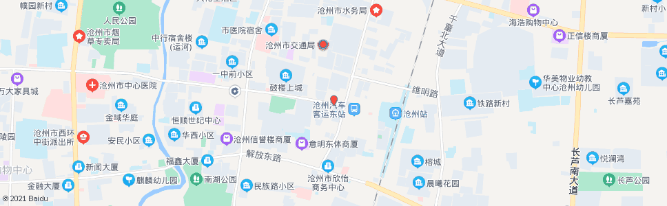 沧州建设大街路口_公交站地图_沧州公交_妙搜公交查询2024