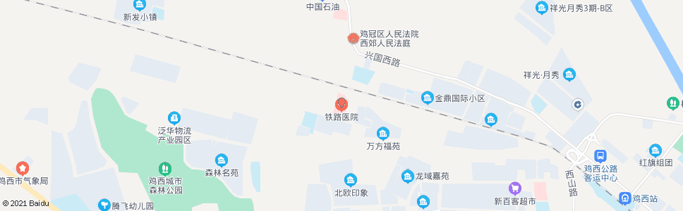 鸡西铁路医院_公交站地图_鸡西公交_妙搜公交查询2025