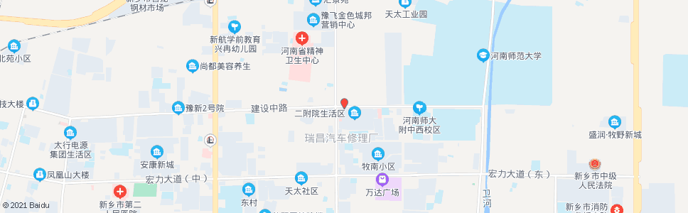 新乡建设路新飞大道口_公交站地图_新乡公交_妙搜公交查询2024