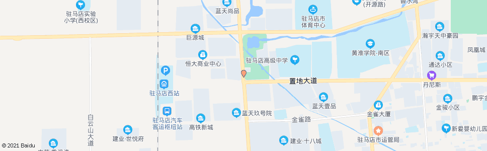 驻马店置地大道铜山路口_公交站地图_驻马店公交_妙搜公交查询2024