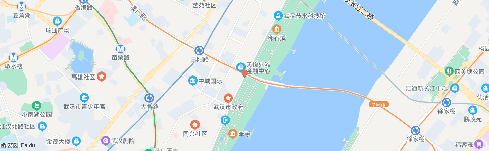 武汉沿江大道三阳路_公交站地图_武汉公交_妙搜公交查询2024