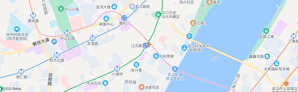 武汉江汉路地铁循礼门站_公交站地图_武汉公交_妙搜公交查询2024