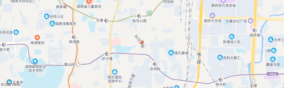 长沙赤岗冲(多功能坪)_公交站地图_长沙公交_妙搜公交查询2024