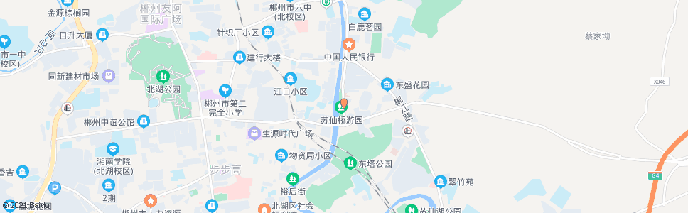 郴州苏仙桥游园(市教育局)_公交站地图_郴州公交_妙搜公交查询2025