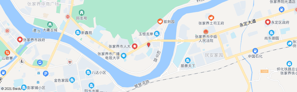 张家界蓝天酒店_公交站地图_张家界公交_妙搜公交查询2024