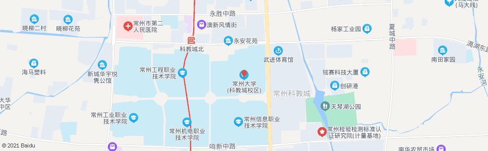 常州常州大学武进校区(滆湖路永安路西)_公交站地图_常州公交_妙搜公交查询2024