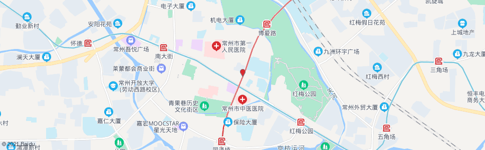 常州延陵路和平路(文化宫广场)_公交站地图_常州公交_妙搜公交查询2024