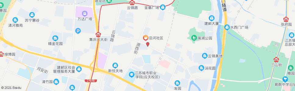 南京集庆门大街湖西街_公交站地图_南京公交_妙搜公交查询2024