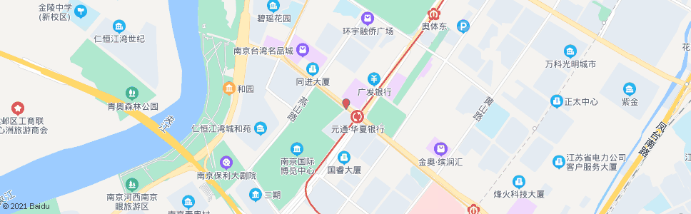 南京河西大街元通西_公交站地图_南京公交_妙搜公交查询2025