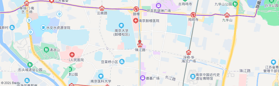 南京中山路珠江路北_公交站地图_南京公交_妙搜公交查询2024