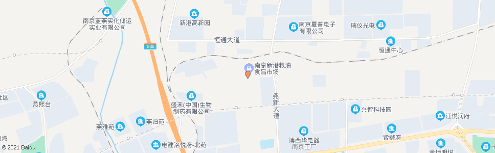 南京恒广路西(粮油食品市场)_公交站地图_南京公交_妙搜公交查询2024