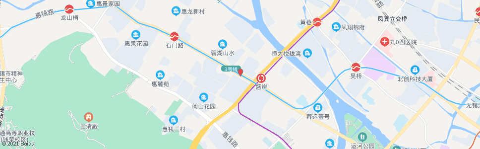 无锡惠峰路(盛岸路)_公交站地图_无锡公交_妙搜公交查询2024