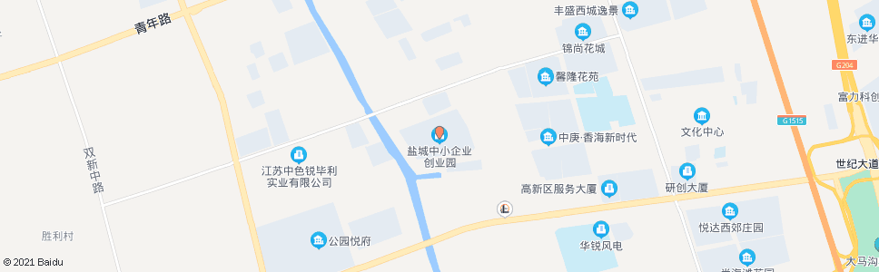 盐城市中小企业创业园(世纪大道)_公交站地图_盐城公交_妙搜公交查询2024