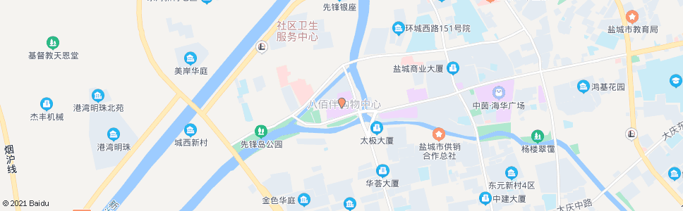 盐城市一院(先锋国际广场)_公交站地图_盐城公交_妙搜公交查询2025