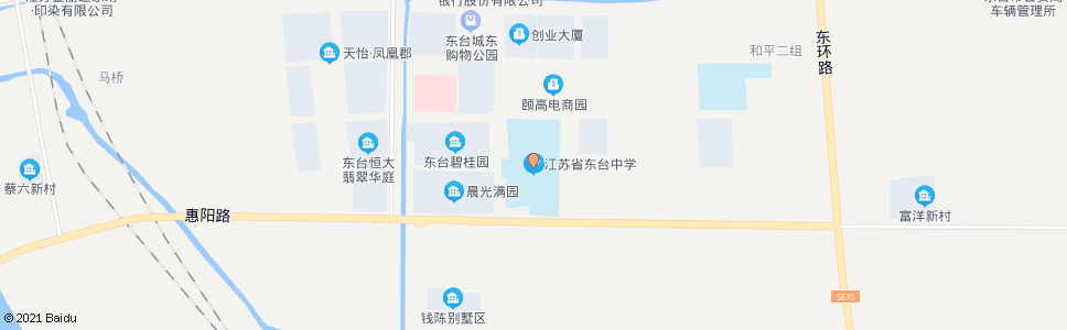 盐城东中北海校区(东台中学)_公交站地图_盐城公交_妙搜公交查询2024