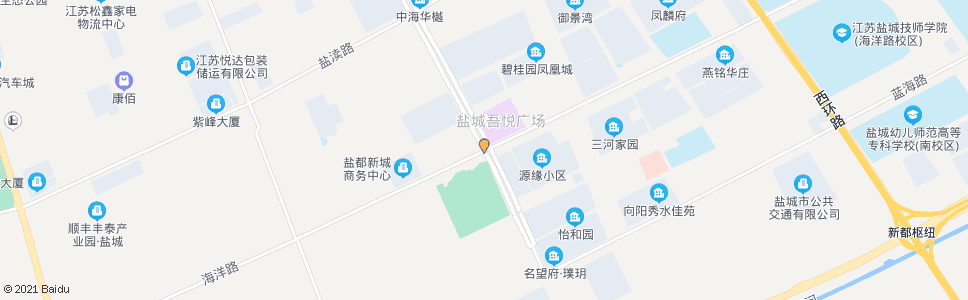 盐城海洋路开创路口_公交站地图_盐城公交_妙搜公交查询2025