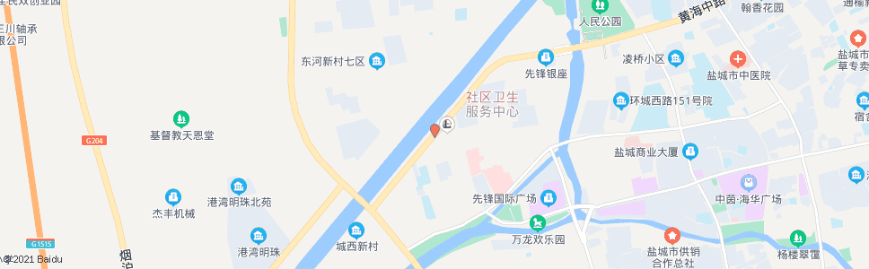 盐城黄海路健康路口_公交站地图_盐城公交_妙搜公交查询2024