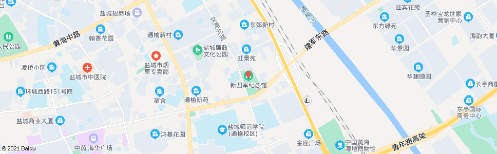 盐城新四军纪念馆(南)_公交站地图_盐城公交_妙搜公交查询2025