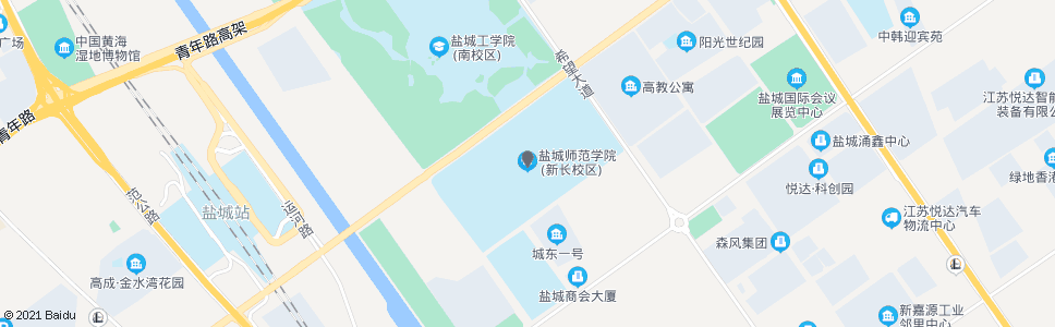 盐城师院新长校区_公交站地图_盐城公交_妙搜公交查询2024