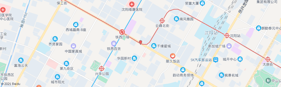 沈阳建设大路云峰街西_公交站地图_沈阳公交_妙搜公交查询2024