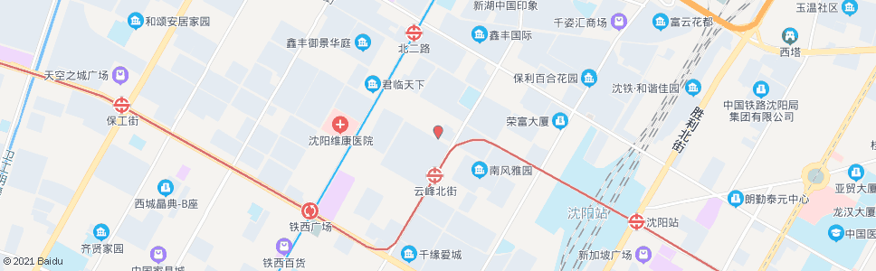 沈阳小北三路云峰街_公交站地图_沈阳公交_妙搜公交查询2024