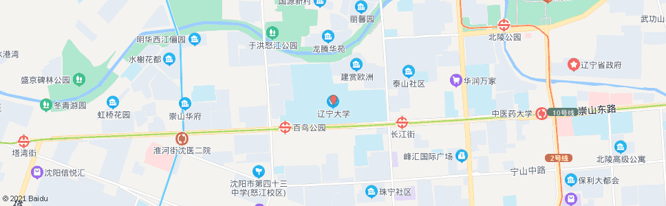 沈阳辽宁大学崇山校区_公交站地图_沈阳公交_妙搜公交查询2024