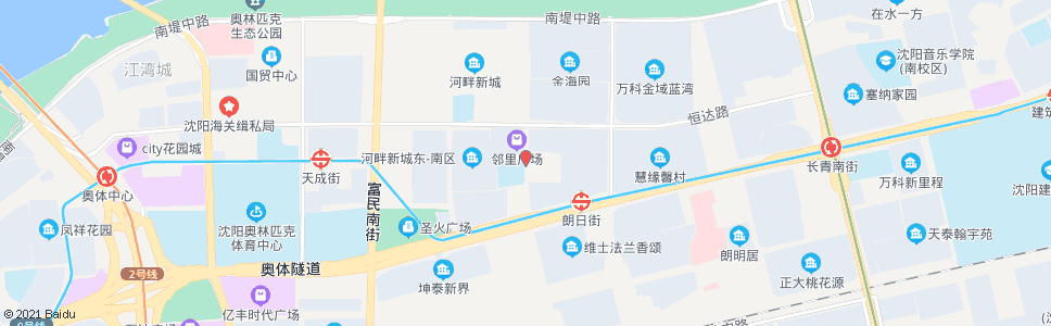 沈阳南堤路朗月街_公交站地图_沈阳公交_妙搜公交查询2024