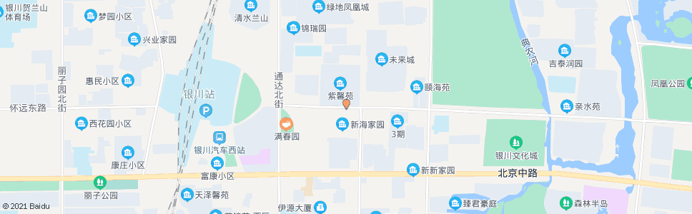 银川上海路福州街口西_公交站地图_银川公交_妙搜公交查询2024