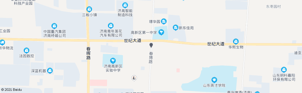 济南春博路世纪大道_公交站地图_济南公交_妙搜公交查询2024