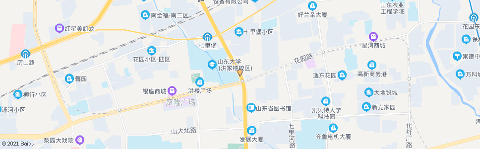 济南花园路中段_公交站地图_济南公交_妙搜公交查询2025